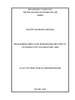 Hoạch định chiến lược kinh doanh cho công ty CP golden city giai đoạn 2019 2025 