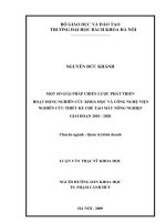 Một số giải pháp chiến lược phát triển hoạt động nghiên cứu khoa học và công nghệ viện nghiên cứu thiết kế chế tạo máy nông nghiệp giai đoạn 2010 2020 
