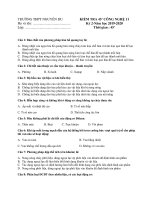 Đề kiểm tra 1 tiết HK2 môn Công nghệ 11 năm 2019-2020 - Trường THPT Nguyễn Du