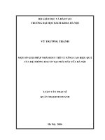 Một số giải pháp nhằm duy trì và nâng cao hiệu quả của hệ thống HACCP tại nhà máy sữa hà nội 