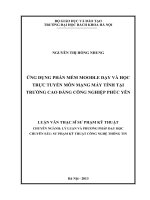 Ứng dụng phần mềm moodle dạy và học trực tuyến môn mạng máy tính tại trường cao đẳng công nghiệp phúc yên 