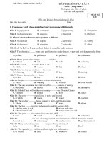 Đề kiểm tra 1 tiết HK2 môn Tiếng Anh 11 năm 2019-2020 - Trường THPT Hưng Nhân (Lần 3)