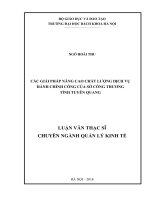 Các giải pháp nâng cao chất lượng dịch vụ hành chính công của sở công thương tỉnh tuyên quang 