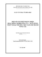Một số giải pháp hoàn thiện hoạt động marketing của ngân hàng tmcp ngoại thương việt nam chi nhánh vũng tàu 
