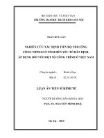 Nghiên cứu xác định tiến độ thi công công trình có tính đến yếu tố bất định  áp dụng đối với một số công trình ở việt nam 