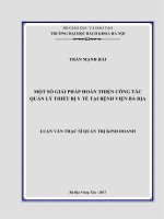 Một số giải pháp hoàn thiện công tác quản lý thiết bị y tế tại bệnh viện bà rịa 
