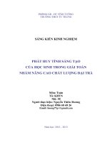 99 SKKN phát huy tính sáng tạo của HS trong giải toán 