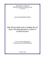 Một số giải pháp nâng cao hiệu quả sử dụng vốn kinh doanh của công ty cổ phần hà huy 