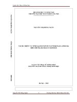 Tách chiết và tinh sạch enzym nattokinaza sinh ra bởi chủng bacillus subtilis 