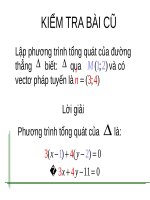 slide bài giảng hình học 10 tiết 32 phương trình đường thẳng tiếp theo 