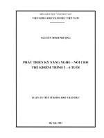 luận án tiến sĩ phát triển kỹ năng nghe – nói cho trẻ khiếm thính 3 – 6 tuổi 