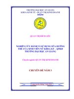 Nghiên cứu hành vi sử dụng sữa dưỡng thể của sinh viên nữ khoa KT QTKD trường đại học an giang 