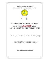 Xây dựng hệ thống phân phối sản phẩm cocacola cho doanh nghiệp tư nhân thành vinh 