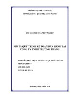 Mô tả quy trình kế toán bán hàng tại công ty TNHH trường thắng 