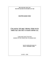 Ứng dụng tin học trong tính toán thiết kế chi tiết cơ khí chính xác 
