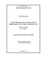 Tang cho quyen su dung dat theo phap luat viet nam