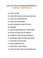 600 câu TRẮC NGHIỆM môn DƯỢC LÝ (THEO bài - có đáp án FULL)