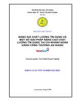 Đánh giá chất lượng tín dụng và 1 số giải pháp nâng cao chất lượng tín dụng tại chi nhánh ngân hàng công thương an giang 