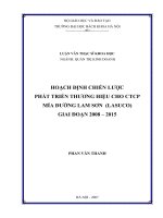Hoạch định chiến lược phát triển thương hiệu cho Công ty cổ phần mía đường Lam Sơn LASUCO giai đoạn 2008 2015