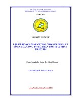 Lập kế hoạch marketing cho sản phẩm cá basa của công ty cổ phần đầu tư và phát triển IDI 