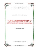 Kế toán xác định và phân tích kết quả hoạt động kinh doanh tại công ty cổ phần du lịch đồng tháp 