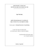 Phân tích đánh giá và giám sát độ an toàn của các dịch vụ web 