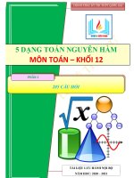 5 DẠNG NGUYÊN hàm THƯỜNG gặp