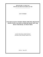 Ứng dụng mạng nơ ron trong phương pháp EVM nhằm nâng cao chất lượng dự đoán mức độ hoàn thành dự án phần mềm 