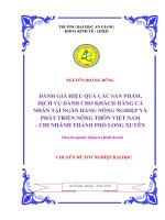 Đánh giá hiệu quả các sản phẩm dịch vụ dành cho khách hàng cá nhân tại ngân hàng nông nghiệp và phát triển nông thôn việt nam chi nhánh thành phố long xuyên 