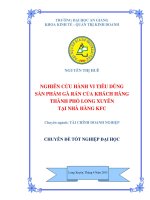 Nghiên cứu hành vi tiêu dùng sản phẩm gà rán của khách hàng thành phố long xuyên tại nhà hàng KFC 