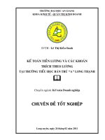 Kế toán tiền lương và các khoản trích theo lương tại trường tiểu học bán trú a long thạnh 