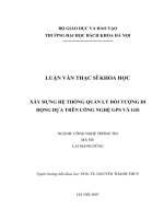 Xây dựng hệ thống quản lý đối tượng di động dựa trên công nghệ GPS và GIS 