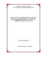 Kế toán xác định kết quả hoạt động kinh doanh của công ty TNHH xây dựng bá tân 