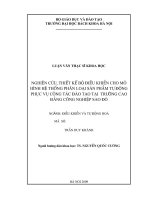 Nghiên cứu thiết kế bộ điều khiển cho mô hình hệ thống phân loại sản phẩm tự động phục vụ công tác đào tạo tại trường cao đẳng công nghiệp sao đỏ 