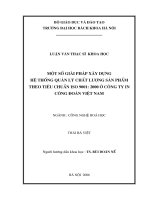 Một số giải pháp xây dựng hệ thống quản lý chất lượng sản phẩm theo tiêu chuẩn ISO 9001 2000 ở công ty in công đoàn việt nam 