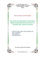 Kế toán xác định kết quả hoạt động kinh doanh tại công ty cổ phần du lịch an giang 