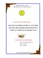 Kế toán tập hợp chi phí và xác định kết quả hoạt động kinh doanh tại công ty TNHH TM TK XD kiến tạo 