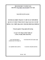 Đánh giá hiện trạng và đề xuất mô hình quản lý chất thải nguy hại tại các cơ sở đóng tàu trên địa bàn thành phố hải phòng 