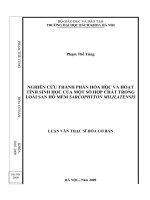 Nghiên cứu thành phần hóa học và hoạt tính sinh học của một số hợp chất trong loài san hô mềm sarcophyton mililatensis 