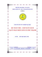 Kế toán thu chi ngân sách tại ủy ban nhân dân xã phú thạnh 