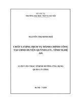 luận văn thạc sĩ chất lượng dịch vụ hành chính công tại UBND huyện quỳnh lưu tỉnh nghệ an 