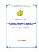 Thực trạng và giải pháp phát triển hợp tác xã nông nghiệp thành lợi thị trấn cái dầu 