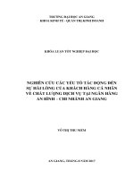 Nghiên cứu các yếu tố tác động đến sự hài lòng của khách hàng cá nhân về chất lượng dịch vụ tại ngân hàng an bình chi nhánh an giang 