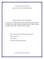 Quy trình mở sổ tiết kiệm cho khách hàng cá nhân tại ngân hàng thương mại cổ phần ngoại thương việt nam chi nhánh châu đốc 