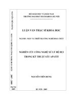 Nghiên cứu công nghệ xử lý hệ bụi trong kỹ thuật sấy apatit 