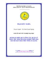 Đánh giá hiệu quả công tác quản lý thuế thu nhập doanh nghiệp trên địa bàn huyện châu phú tỉnh an giang 