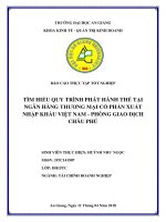 Tìm hiểu quy trình phát hành thẻ tại ngân hàng thương mại cổ phần xuất nhập khẩu việt nam phòng giao dịch châu phú 