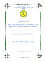 Khảo sát mức độ hài lòng của người dân đối với bộ phận một cửa UBND xã long hòa 