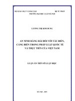 AN NINH HÀNG HẢI ĐỐI VỚI TÀU BIỂN, CẢNG BIỂN TRONG PHÁP LUẬT QUỐC TẾ VÀ THỰC TIỄN CỦA VIỆT NAM