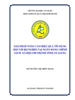 Giải pháp nâng cao hiệu quả tín dụng đối với hộ nghèo tại ngân hàng chính sách xã hội chi nhánh tỉnh an giang 